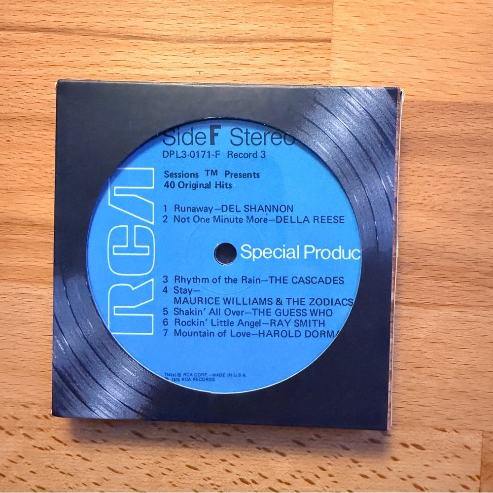NIB Vinylux Vintage Recycled Record Label Coasters